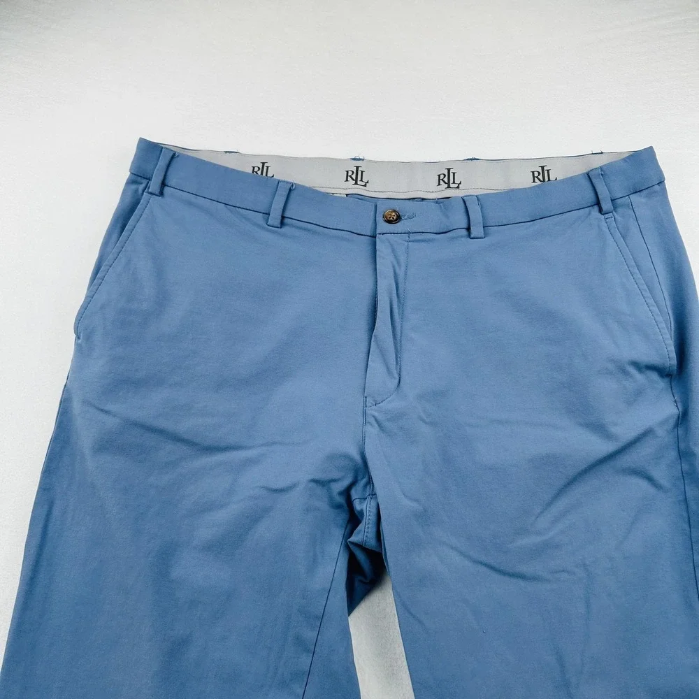 Lauren Ralph Lauren Pants Mens 38x32 Blue Chino Straight Leg Flat Front Cotton